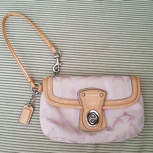 Coach signature flap wristlet